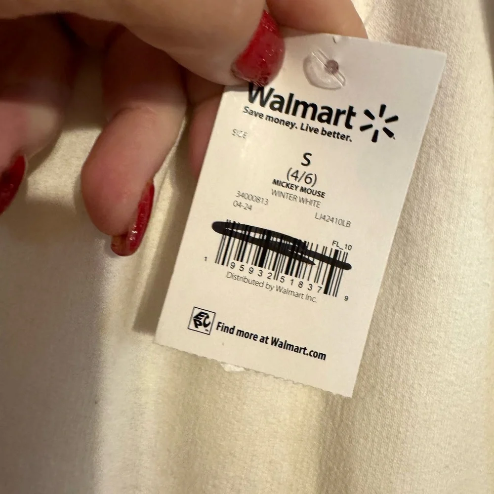 NWT Disney Mickey Mouse Design Women's Winter White Jogger   SMALL  #4 - Picture 10 of 12